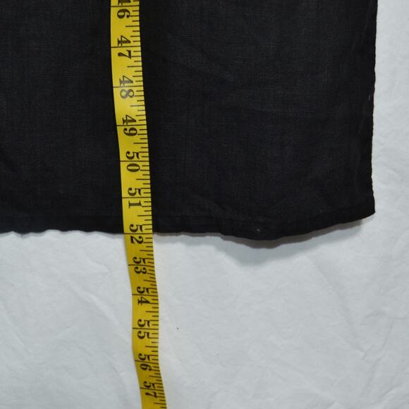 Sunbelt 100% Linen Black Button Down Maxi Shirt Dress Medium (Runs Very Large) - Picture 9 of 10